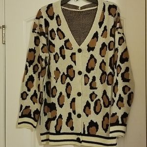 Leopard print button front cardigan